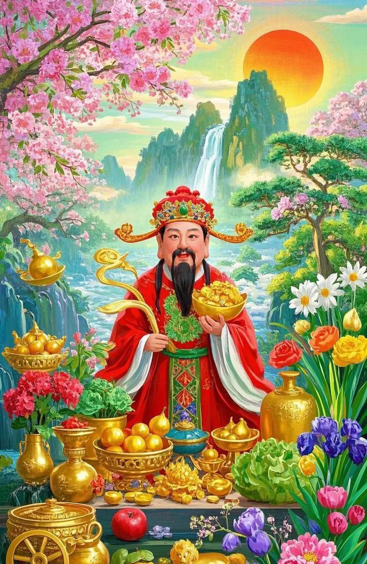 财神今日把门敲，金银财宝往家跑。正财好似泉涌冒，偏财就像雪花飘。股票基金全暴涨，