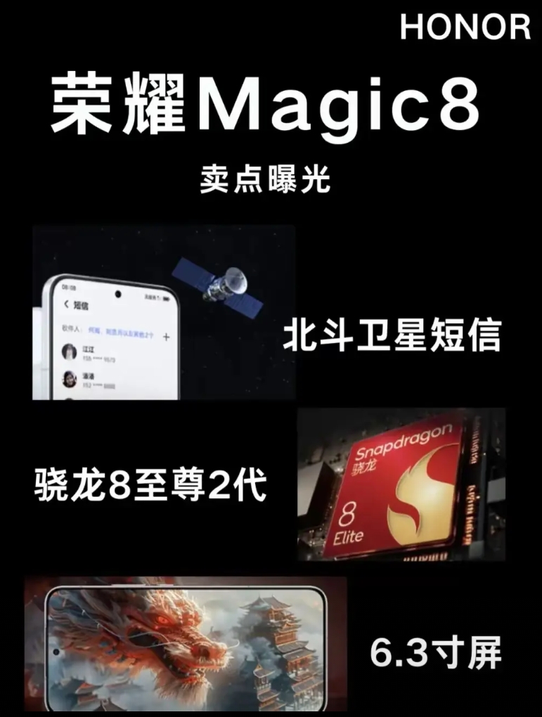 荣耀Magic8配置曝光！堆料太猛，完全不像是荣耀的风格

全系标配2亿像素的夜