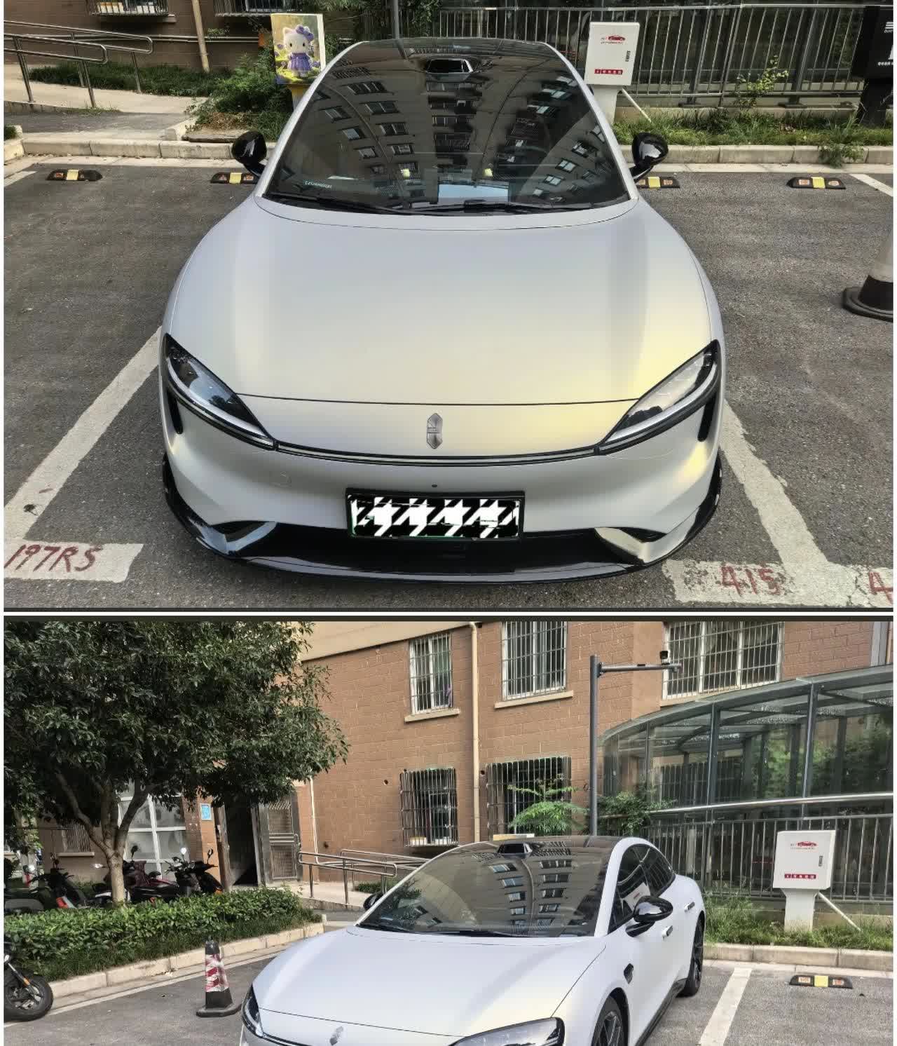 智界车标上车的效果挺不错的，车子的颜值不错，希望能够继续爆发，不要再出什么问题了