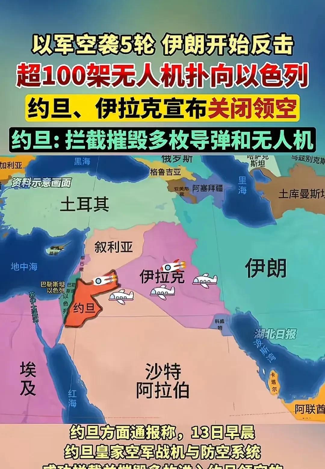 约旦自发拦截伊朗打向以色列的导弹和无人机，不知伊朗有什么感受？
是以色列先出动2