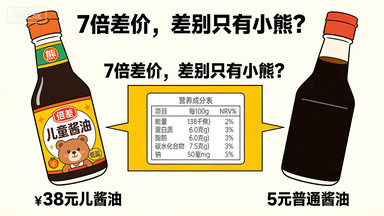 别再交智商税！儿童酱油 = 普通酱油换马甲？家长看完直呼亏大了
