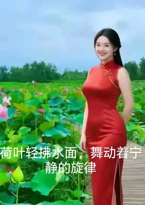 天降美女来凡间，荷塘春色喜相迎。漂亮倾倒万倾波，美到妩媚千妩妖。赏心悦目观天下，