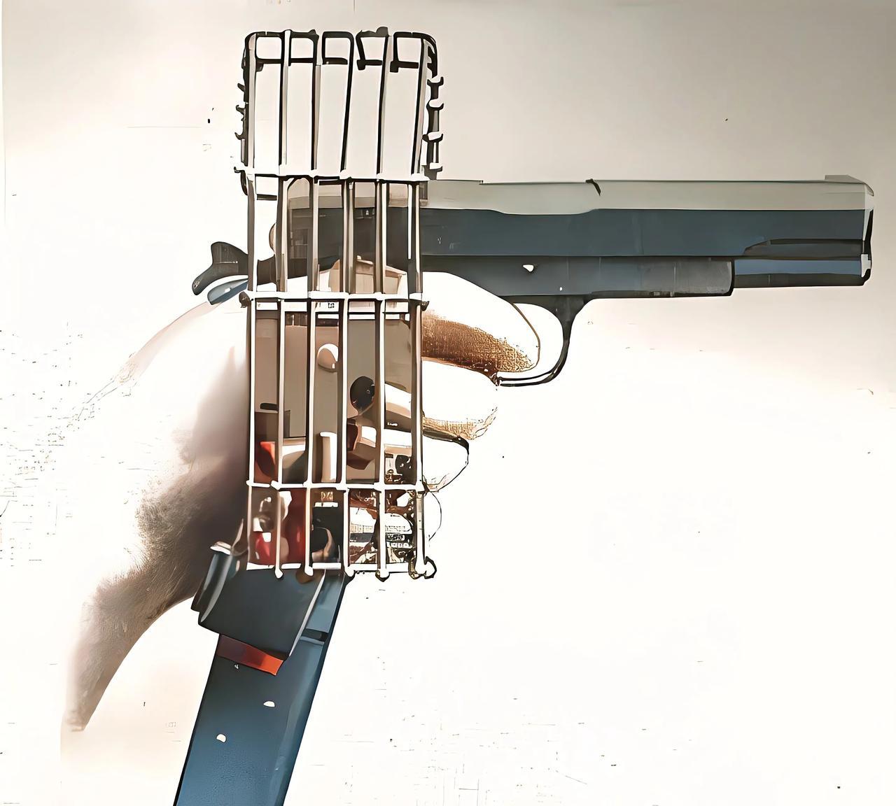 我相信大多数人都没有见过这款手枪。这是一战时期M1911美制45口径手枪，这款大