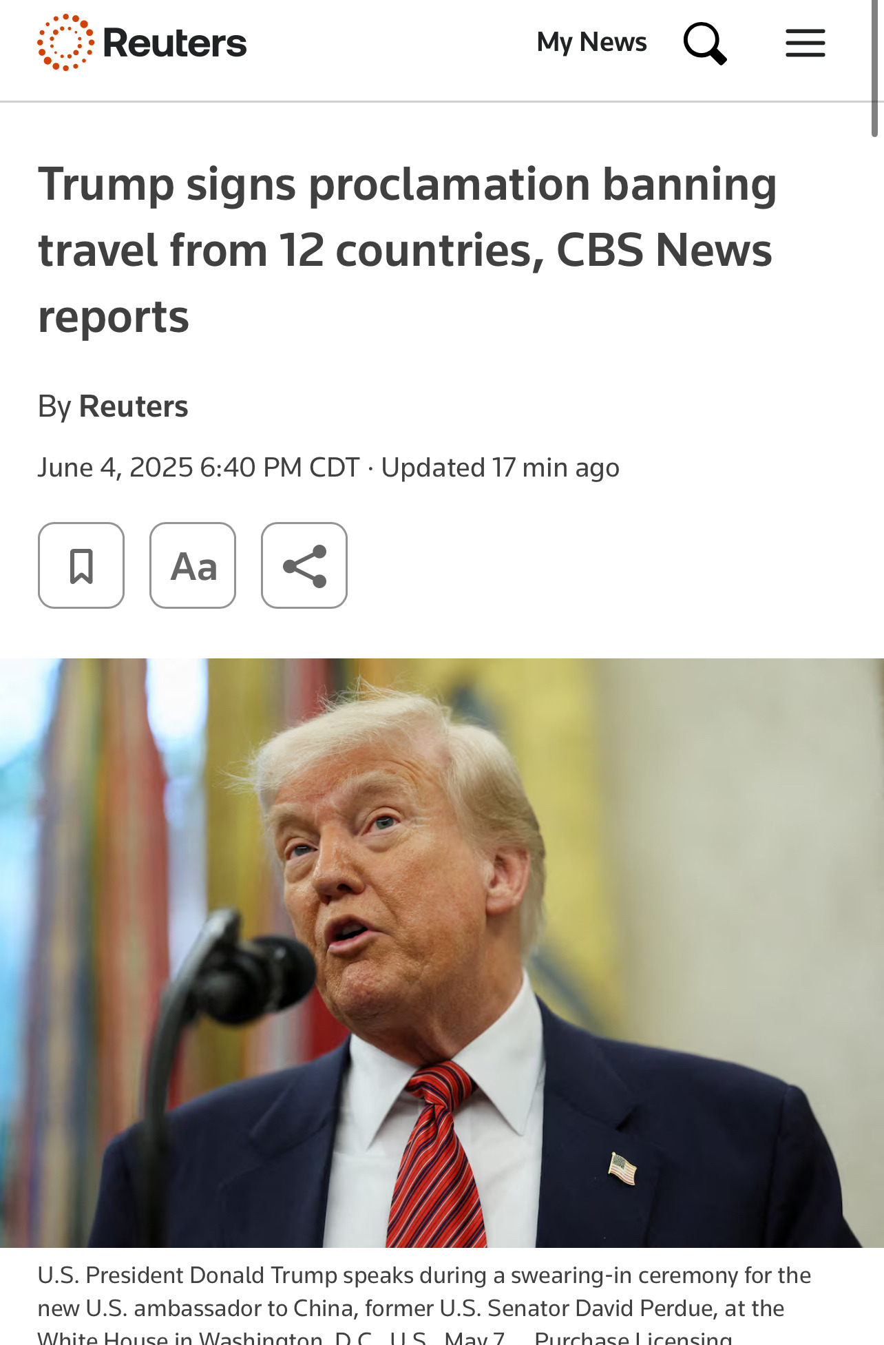 驴象之争再起，特朗普签署新禁令。











听说了吗？特朗普又出手了