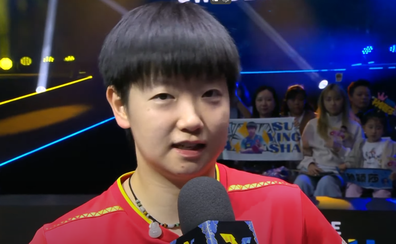 哈哈，莎莎4:1胜伊藤后采访，她说了队内的秘密

记者问：
伊藤追回的那一局后，