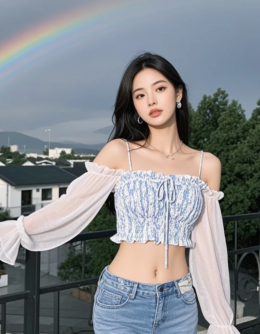 踏过水洼的倒影，她走向那道横跨天际的诺言，步履生莲。