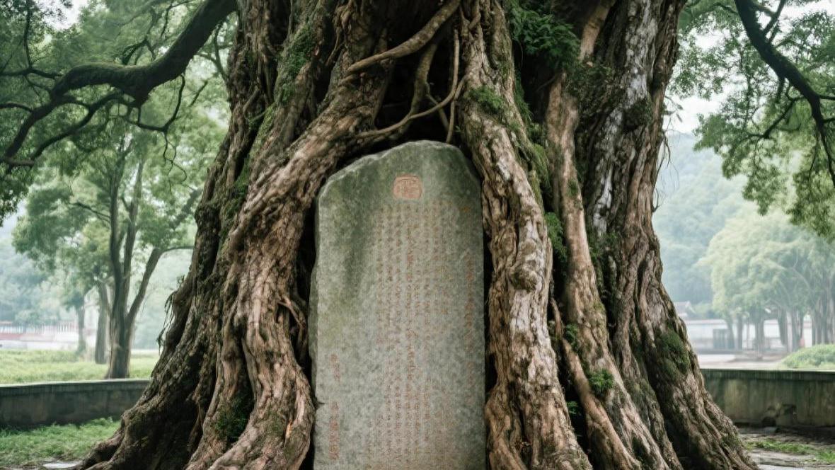 贵州奇观！千年古树“生吞”功德碑，树干内藏清代文物