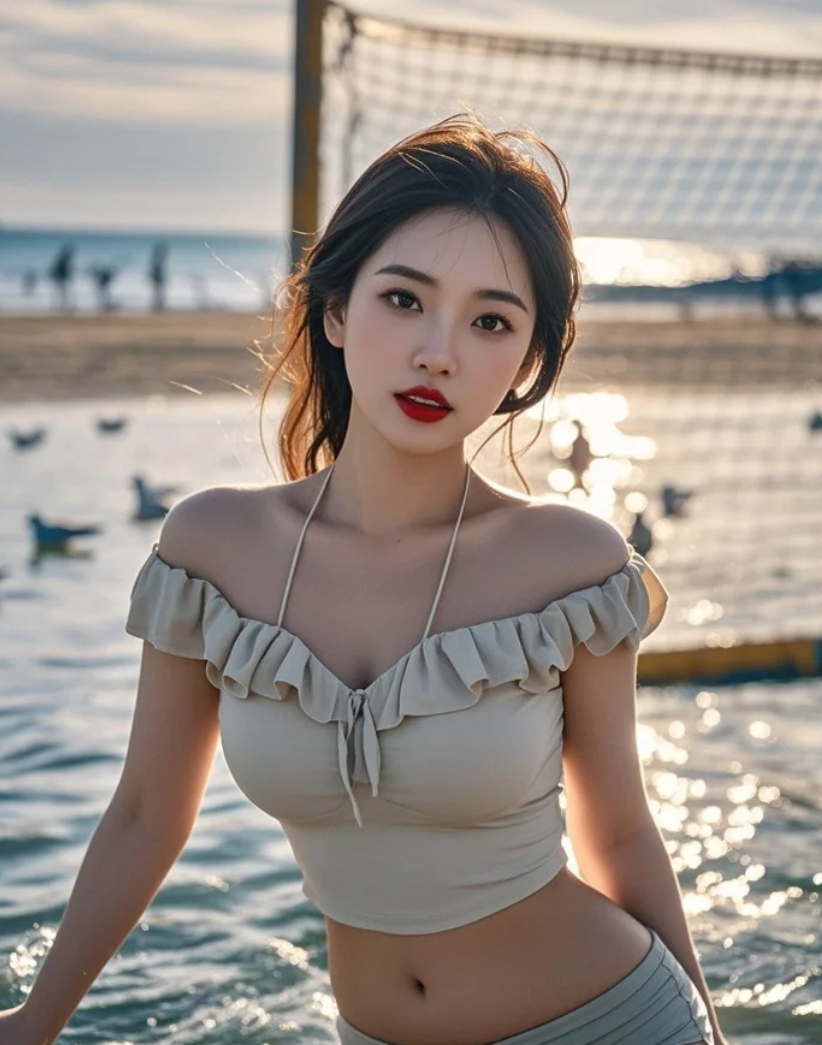 她的美，连海鸥都忍不住多看几眼