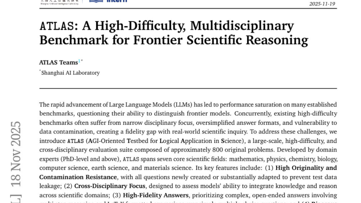 上海AI实验室推出ATLAS：让AI在科学推理中"败下阵来"的超级考场