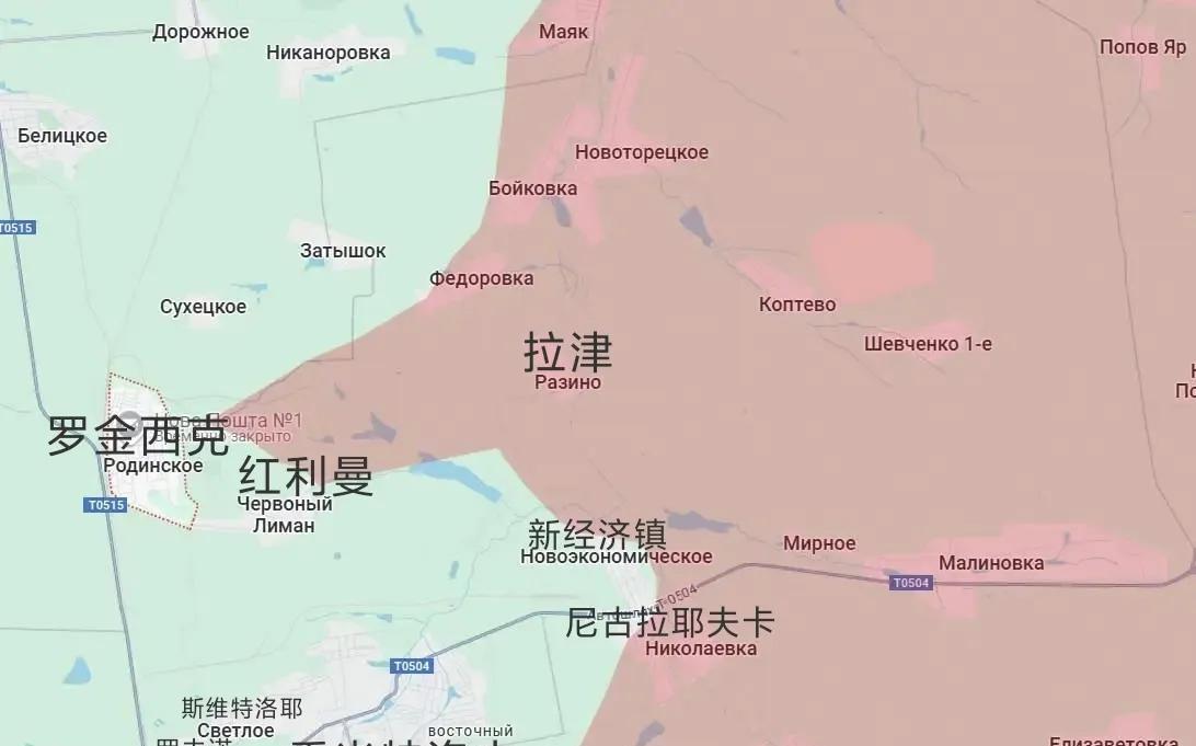 俄军中部集群在红军城东北面取得重大进展，攻到红利曼和罗金西克，乌克兰政府很慌，将