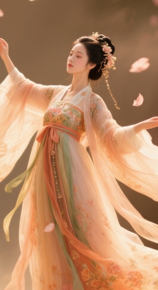 倾城舞姬步生花，踮脚回眸乱芳华