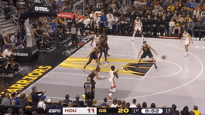 谢泼德接球三分强投命中，个人开局已得到11分