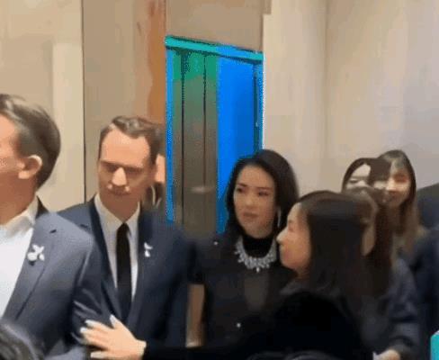 章子怡为什么变脸这么快？
见了外国高管，笑得像朵花一样，
转身面对观众立刻拉下一