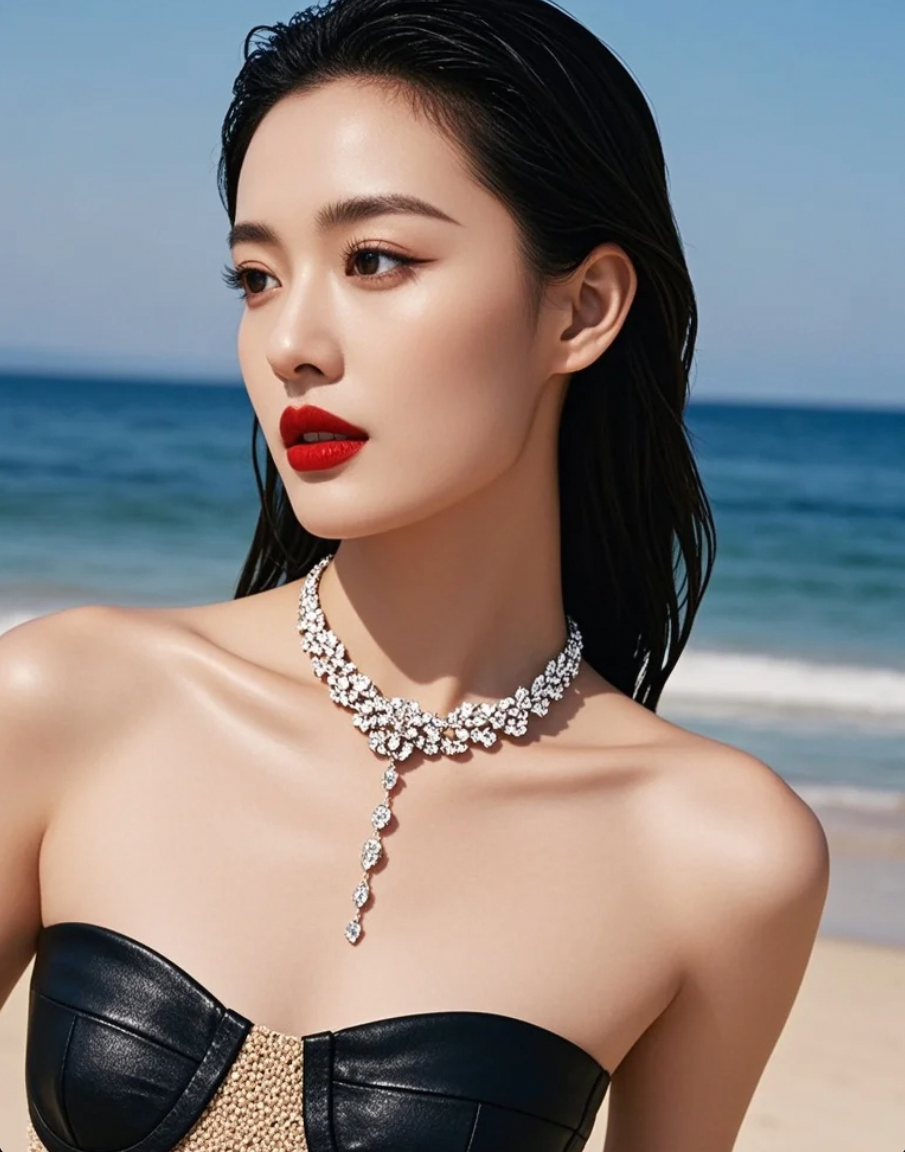 海与天之间，她独自沉醉