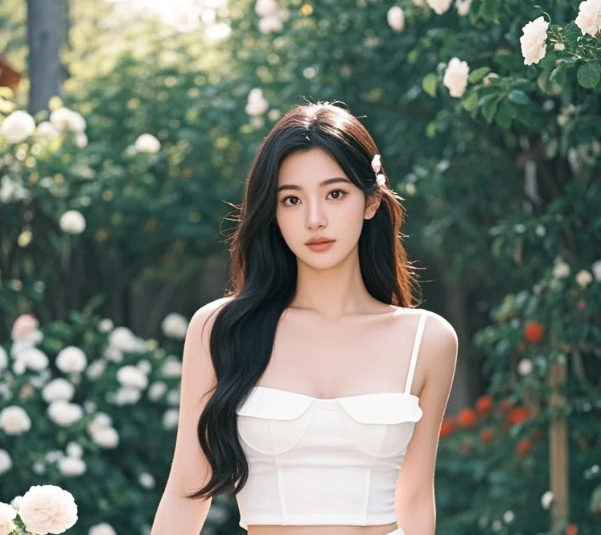 花丛间的她，像打翻的调色盘精灵