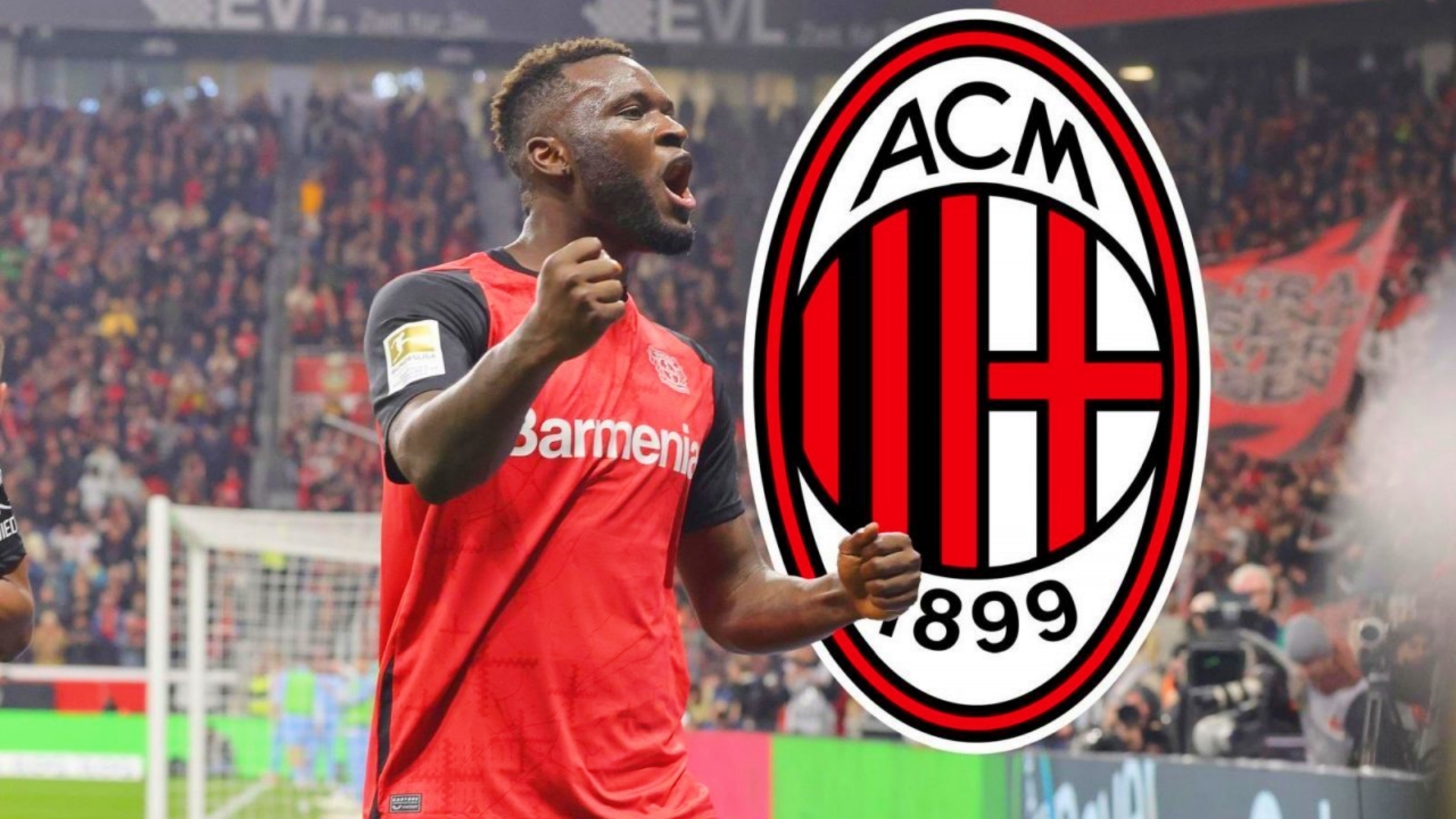 米兰与药厂就博尼法斯的转会已达成完全协议，租借+买断选项，买断金额3000万欧。