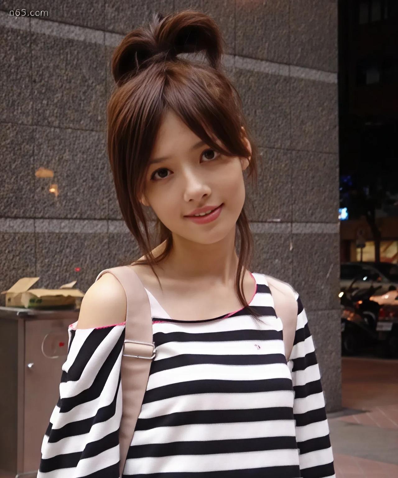 少女时代的郭碧婷，是个大头美女耶，大大的脑袋，瘦小的身子，有点不堪重负之感！