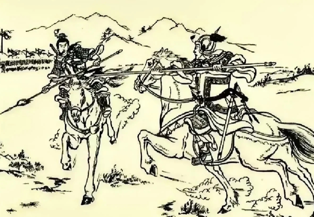 镇国王高英和辽国无敌将耶律仑在两军阵，银枪对金锤，二人各自受伤回营，此时杨家将杨