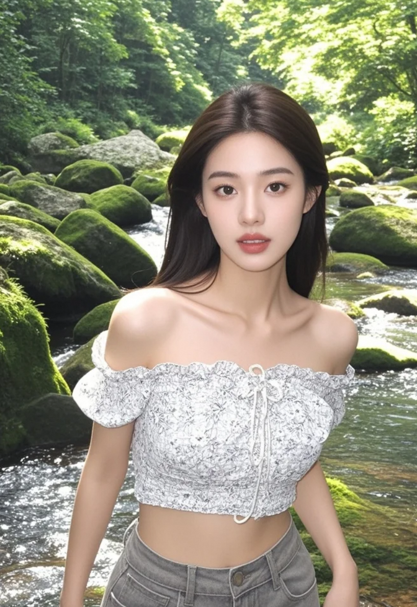 暮色四合，溪水泛金，她成为归途中最动人的风景。