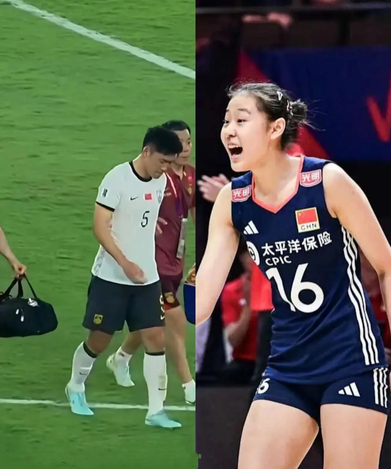 国足要是有女排的魄力和拼劲，何止现在连亚洲三流球队都踢不过！看看女排，清一色的年