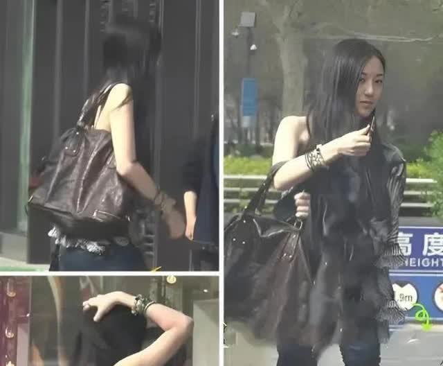 窦靖童西班牙街头偶遇，打扮像大妈，在人群里就像普通老百姓一样