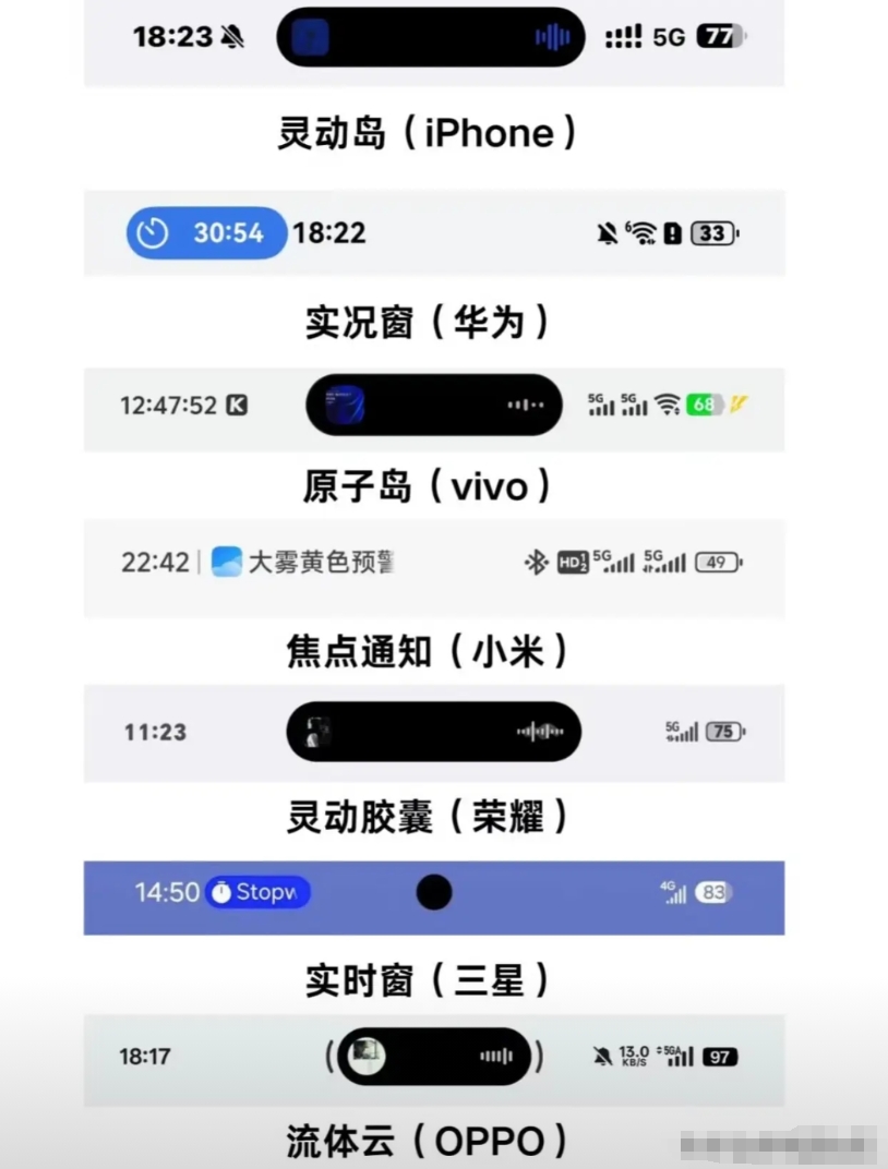 当年被骂上热搜的灵动岛，现在各大手机厂商基本都标配了。

苹果灵动岛：2022年