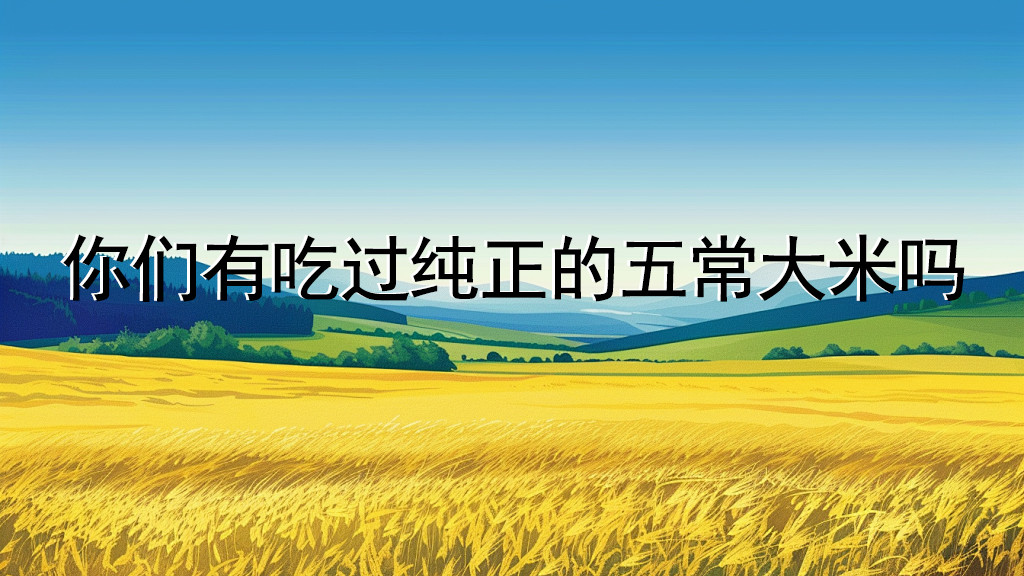 你们有吃过纯正的五常大米吗