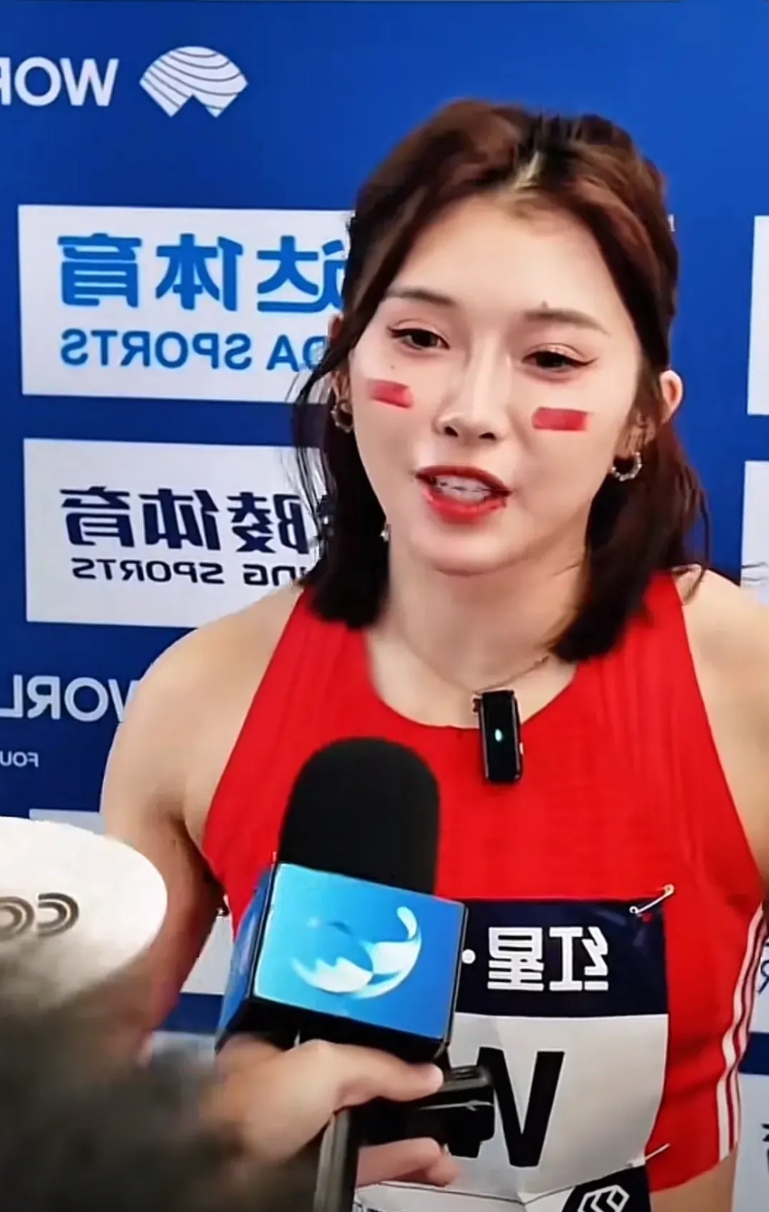 亚洲一姐这次有进步了，首次突破倒数，前进前两名，也是首次进入13秒，赛后采访说道