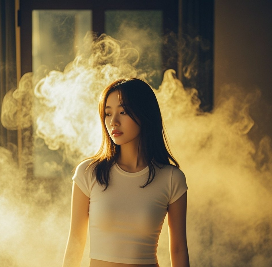 娇艳嫩妹丰盈体态，薄雾轻纱更添魅惑