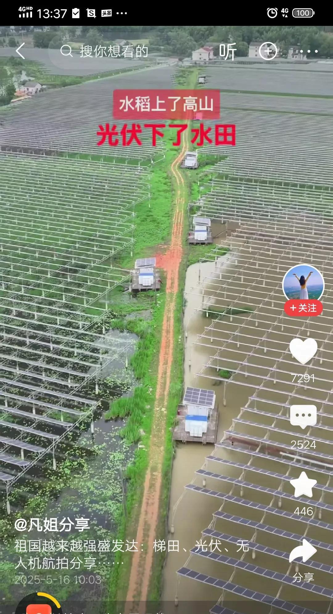 光伏下良田，水稻引上山，这都是能得到国家补助的。可惜这样的操作实在让人看不下去，