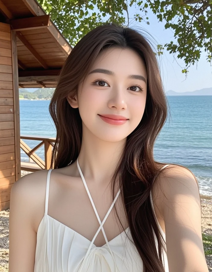 我在海边自拍，你在心里为我停留了吗？💖