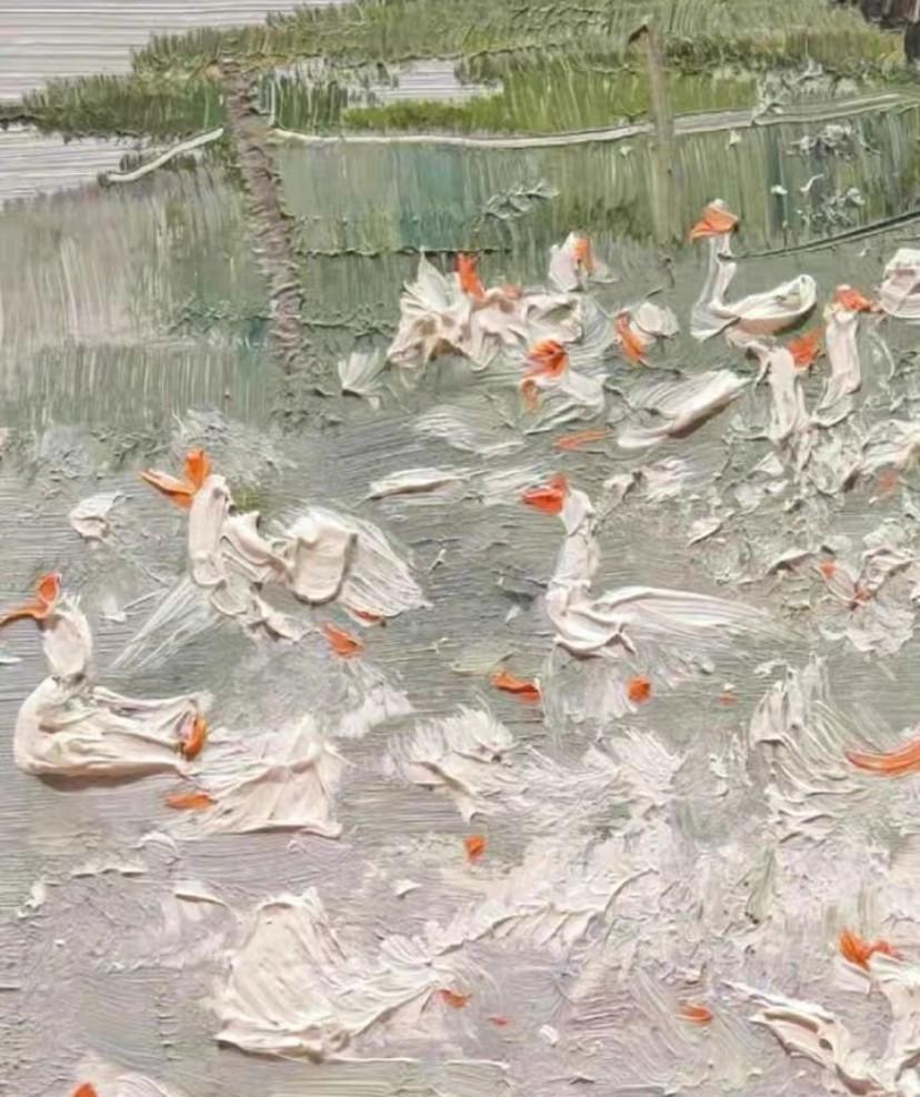 大师果然是大师，这概括能力是真强，眯着眼睛看还真是一群鹅～