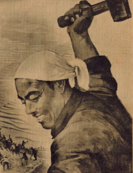60年代宣传画中的农民，辛勤的劳动者。