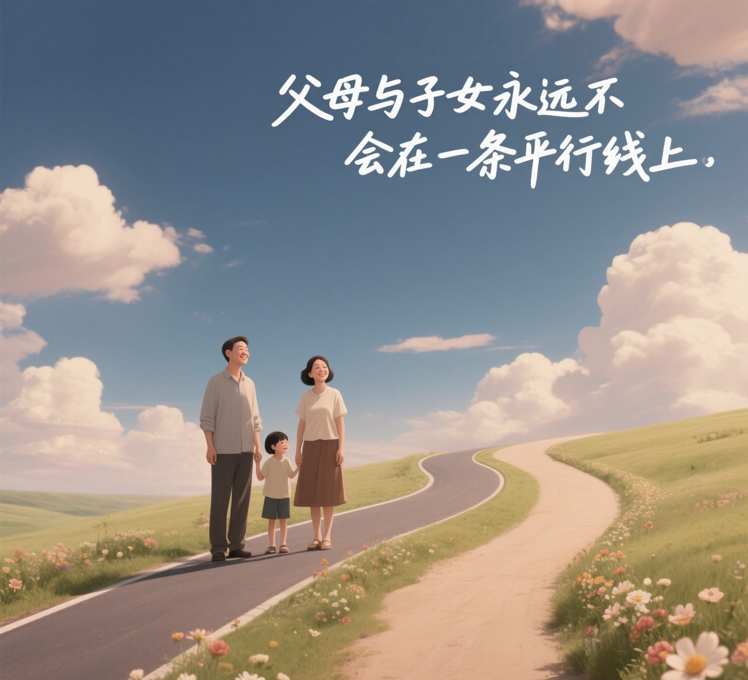 父母与子女永远不会在一条平行线上。