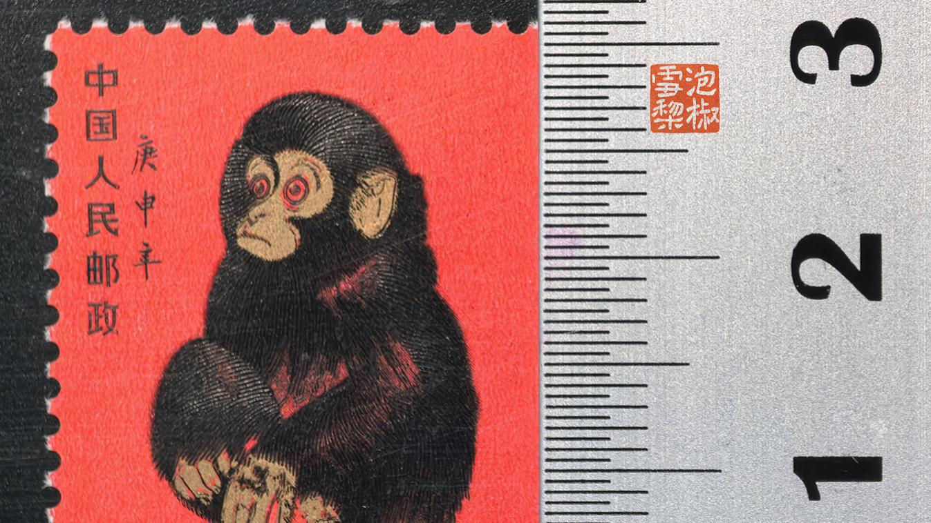 显微镜扫描仪全上阵，全网高清首评，1980年T46生肖猴邮票