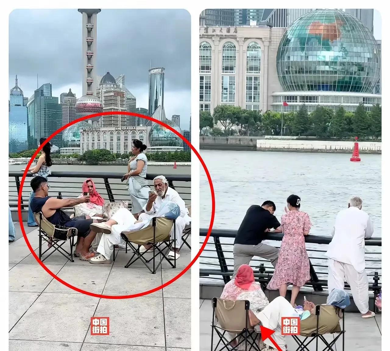 又是印度人！这次直接跑到上海来“作妖”啦！
上海外滩出现印度游客霸占公共区域这事
