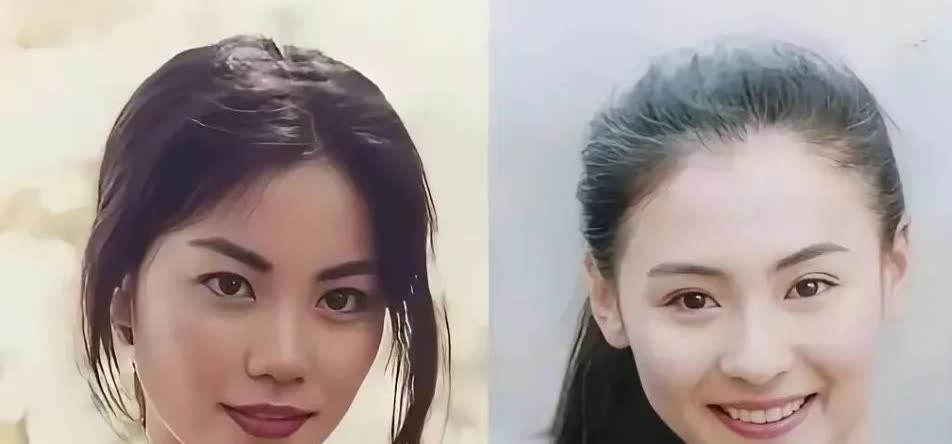 这两个人的颜值，真是一个赛着一个，不分上下。
张柏芝有天真烂漫之美，王菲有明艳