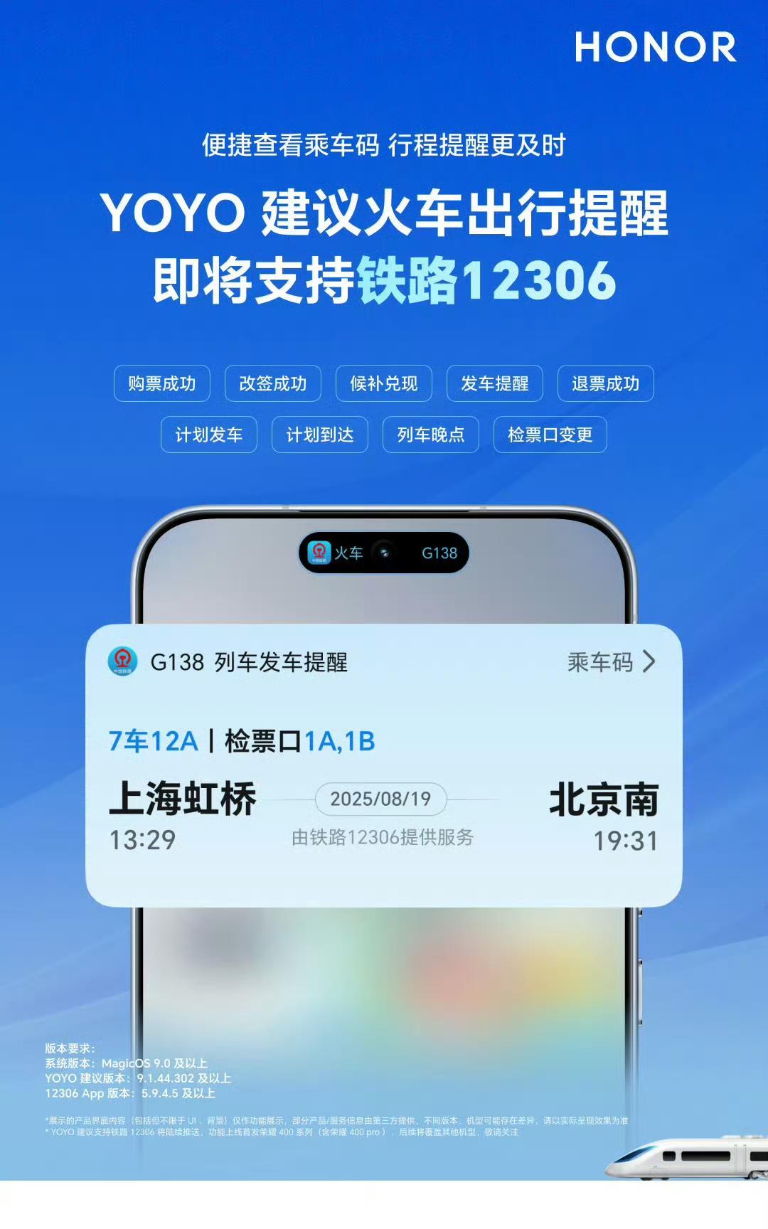 你们要的荣耀12306来了，只要支持MagicOS9.0系统的机型都能升级了[灵