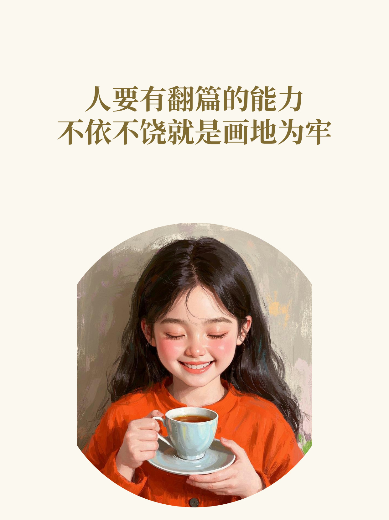 人要有翻篇的能力，不依不饶就是画地为牢