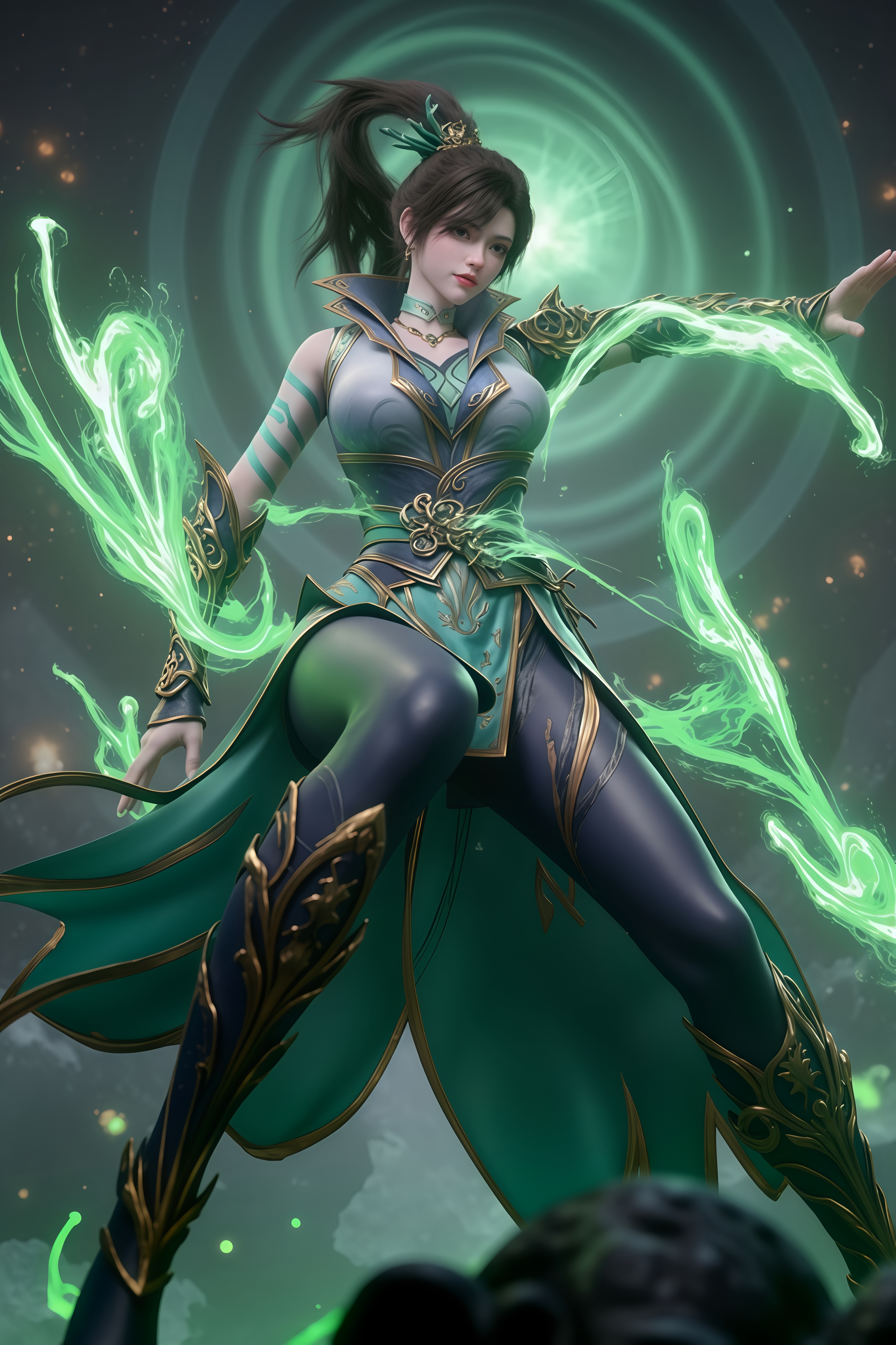 《斗破苍穹》国漫女神AI壁纸：青鳞与萧炎相识于塔戈尔沙漠！