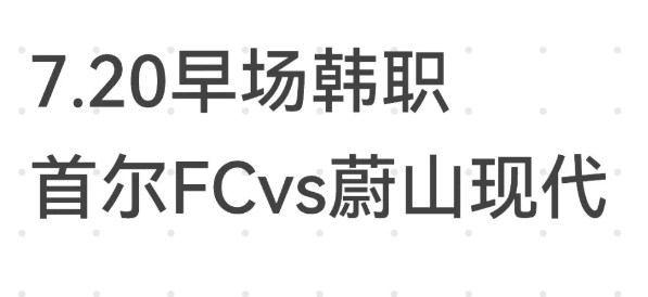 7.20韩职：首尔FCvs蔚山现代

首尔FCvs蔚山现代
首尔FC战术为4-2