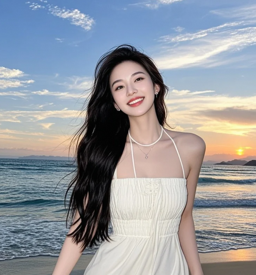 在日落的尽头，她与裙摆，是永恒的诗行