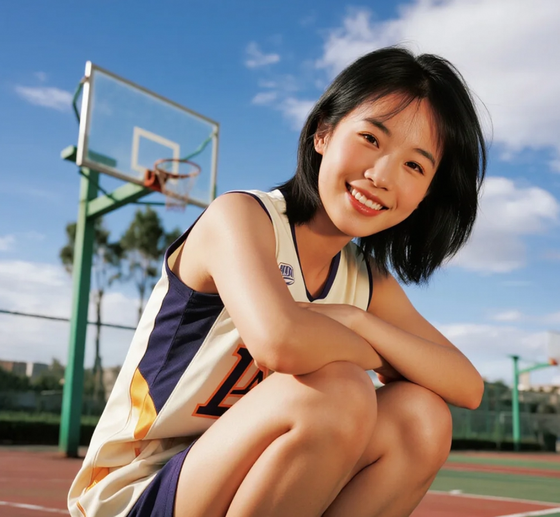 篮球服配短裤，她的夏日穿搭让人心跳加速！