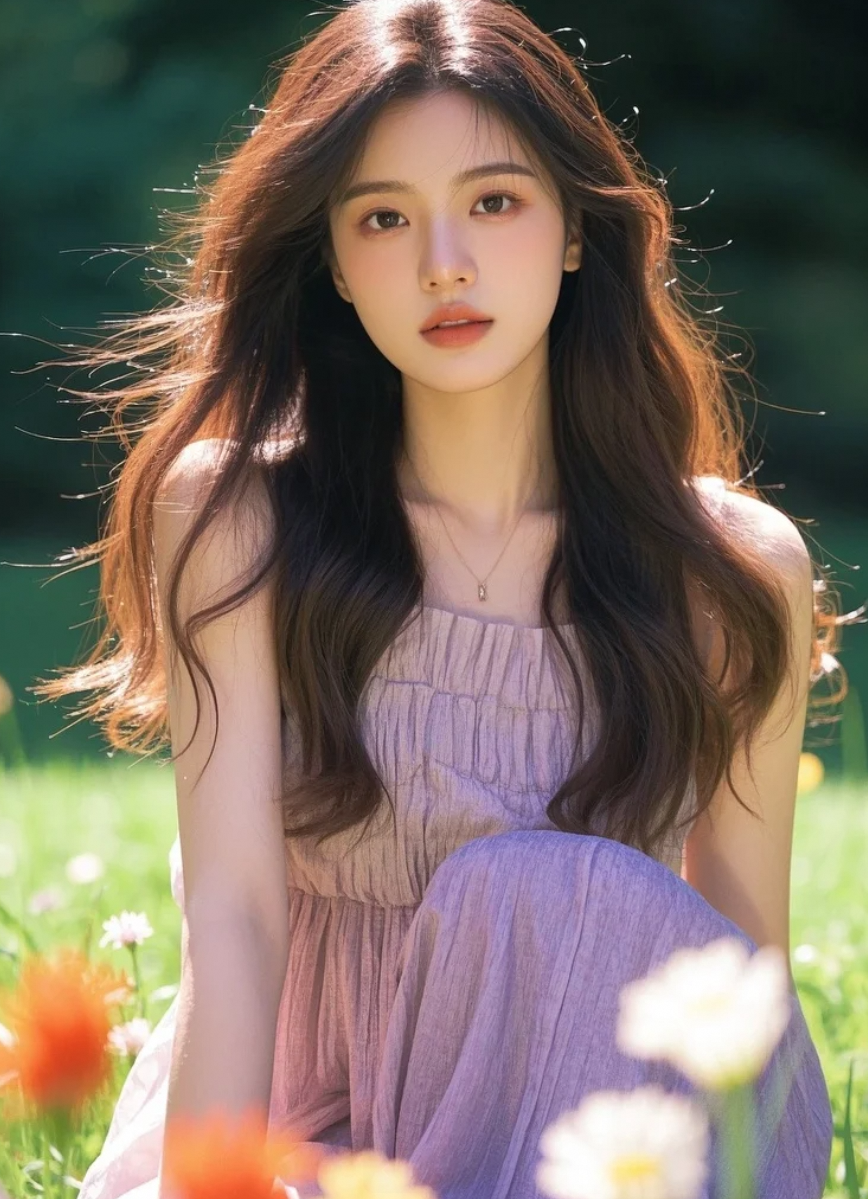 她说她喜欢花，是因为每一朵都在悄悄替她说话。
