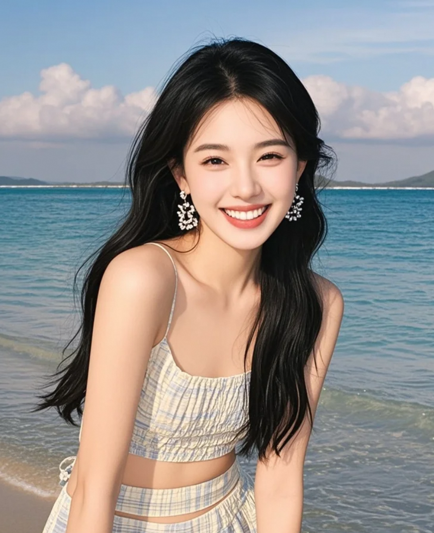 她的身影，是海岸的诗行