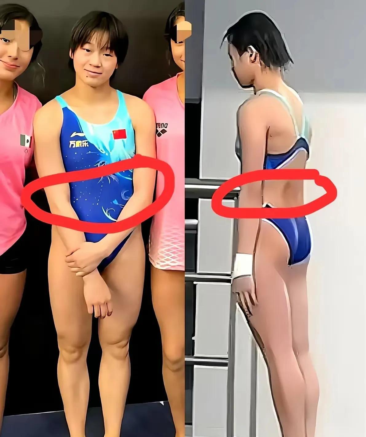 全红婵比以前胖了不少，
腰身也显得粗大，
大家都担心她压不住水花，
目前预赛结果