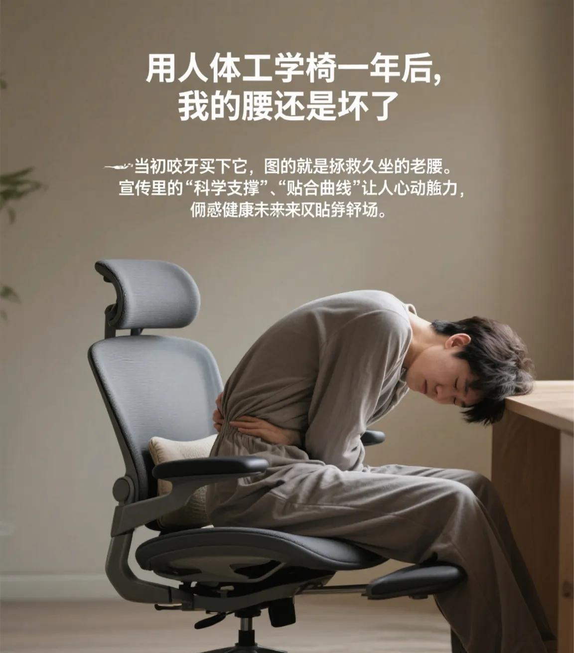 用人体工学椅一年后，我的腰还是坏了**
当初咬牙买下它，图的就是拯救久坐的老腰。