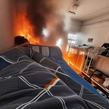 工厂宿舍里着火了怎么办