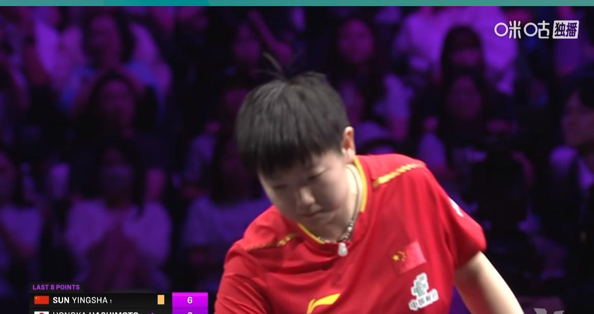哇呜，我莎太牛了！最后一局直接11-1，优秀！
今天莎莎对削球手桥本帆乃香，开局