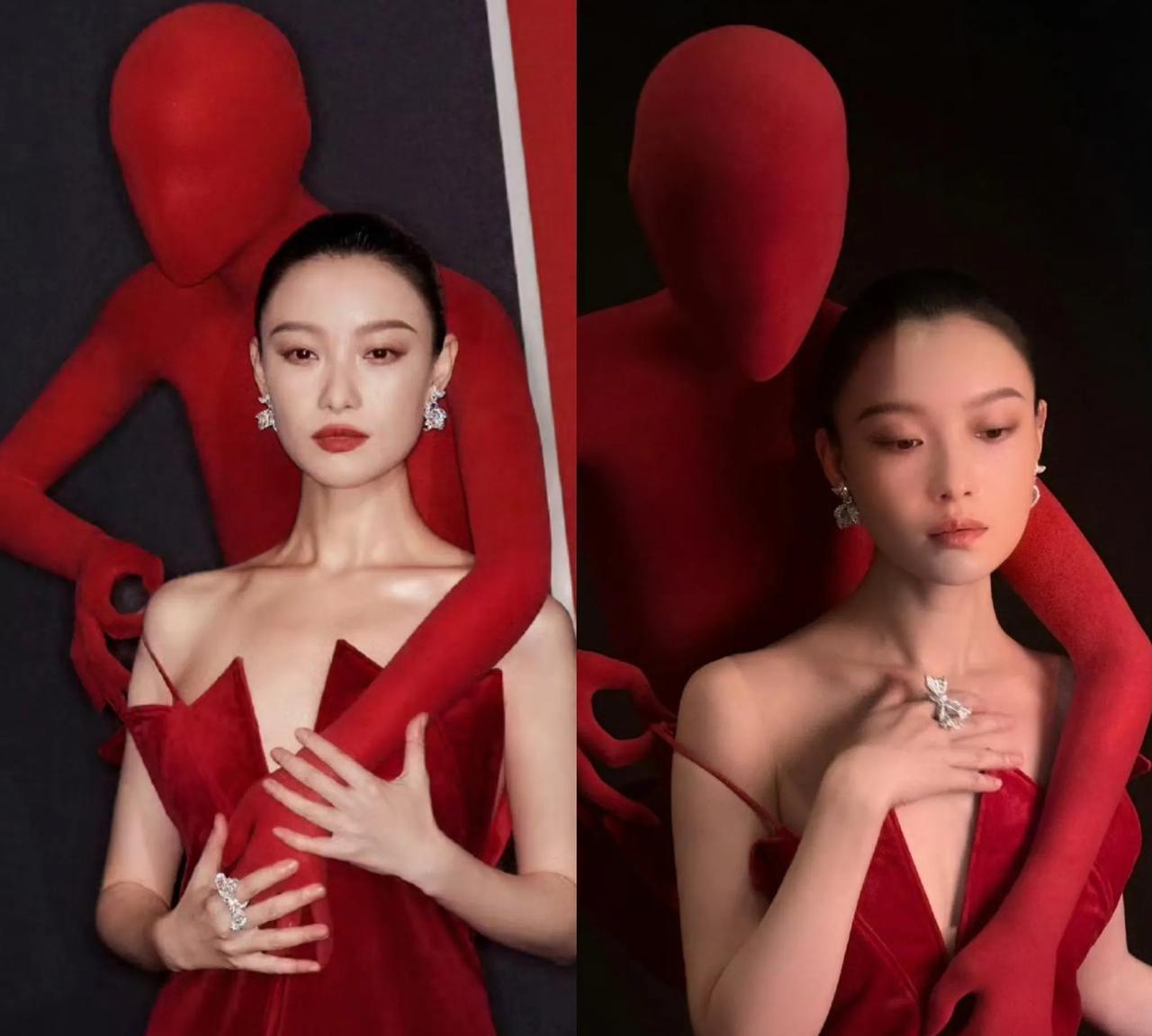 果然还是倪妮会玩！
 昨晚W年度光影盛典红毯，别人还在比美艳，她直接背了个“布洛